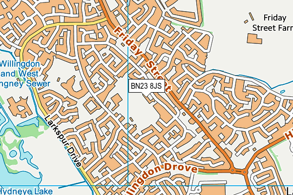 BN23 8JS map - OS VectorMap District (Ordnance Survey)