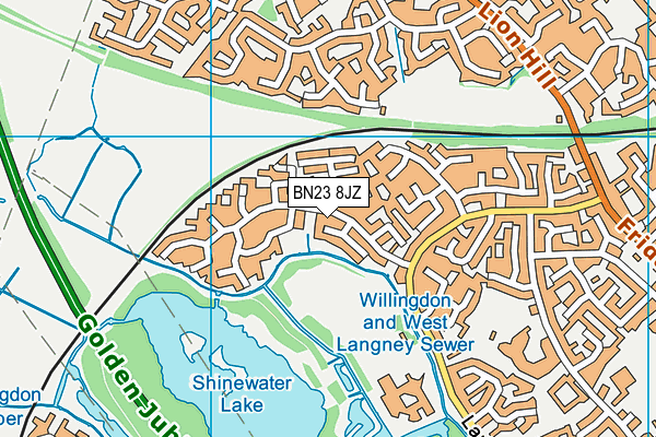BN23 8JZ map - OS VectorMap District (Ordnance Survey)