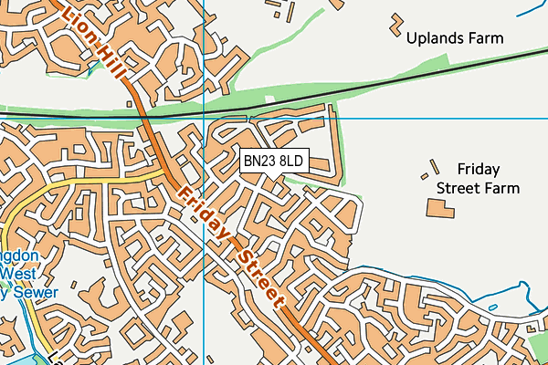 BN23 8LD map - OS VectorMap District (Ordnance Survey)