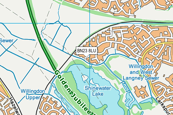 BN23 8LU map - OS VectorMap District (Ordnance Survey)