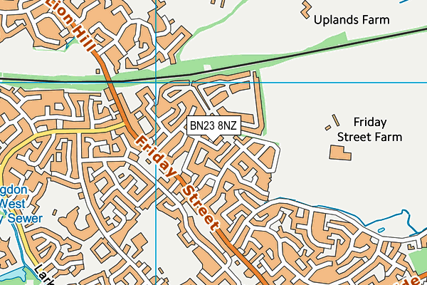 BN23 8NZ map - OS VectorMap District (Ordnance Survey)