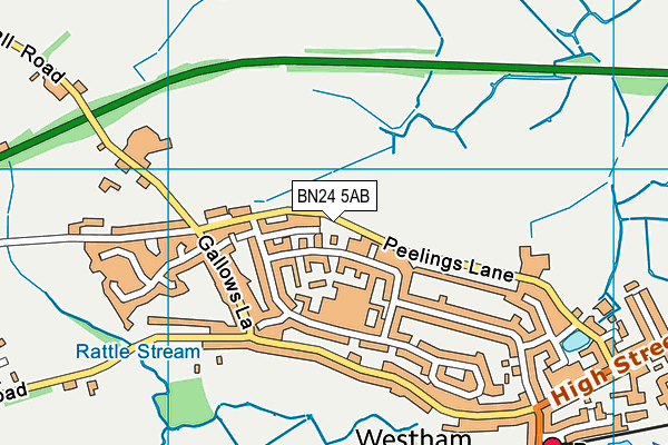 BN24 5AB map - OS VectorMap District (Ordnance Survey)