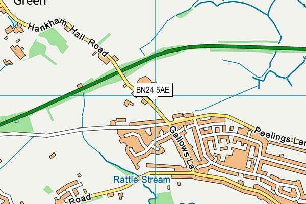 BN24 5AE map - OS VectorMap District (Ordnance Survey)