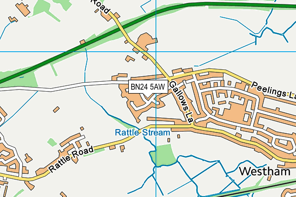BN24 5AW map - OS VectorMap District (Ordnance Survey)