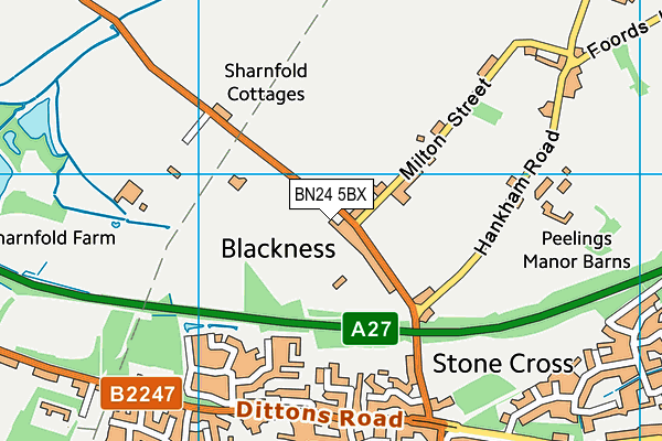 BN24 5BX map - OS VectorMap District (Ordnance Survey)