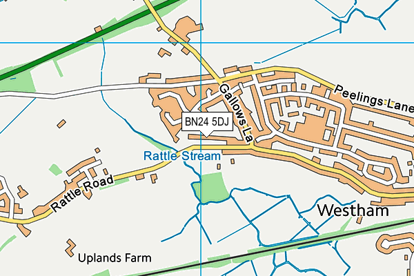 BN24 5DJ map - OS VectorMap District (Ordnance Survey)