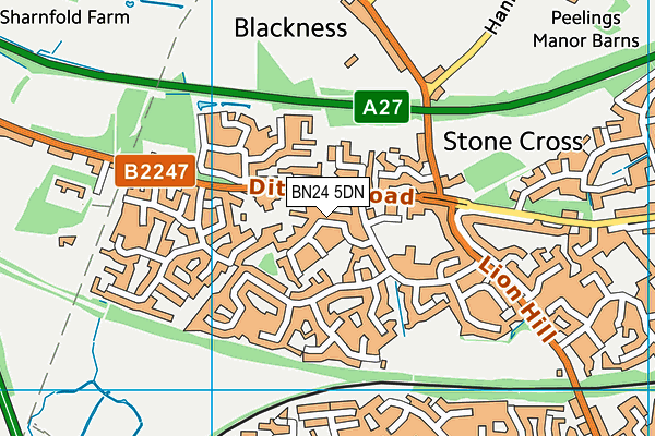 BN24 5DN map - OS VectorMap District (Ordnance Survey)