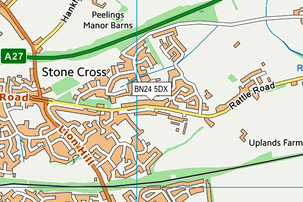 BN24 5DX map - OS VectorMap District (Ordnance Survey)