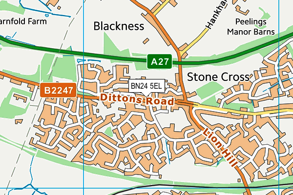 BN24 5EL map - OS VectorMap District (Ordnance Survey)