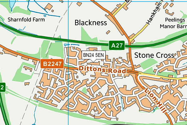 BN24 5EN map - OS VectorMap District (Ordnance Survey)