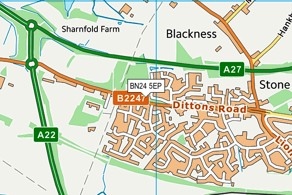 BN24 5EP map - OS VectorMap District (Ordnance Survey)