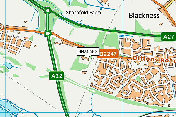 BN24 5ES map - OS VectorMap District (Ordnance Survey)