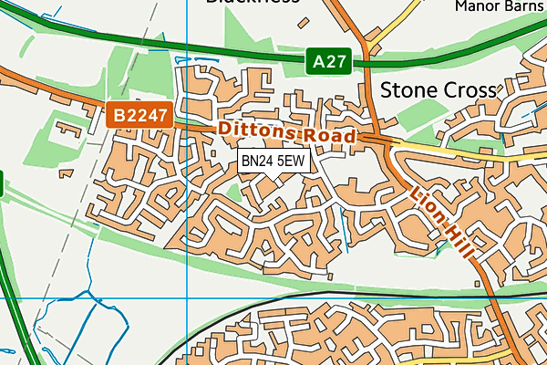 BN24 5EW map - OS VectorMap District (Ordnance Survey)