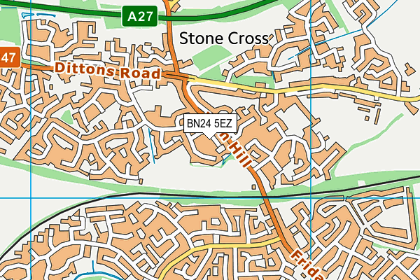 BN24 5EZ map - OS VectorMap District (Ordnance Survey)