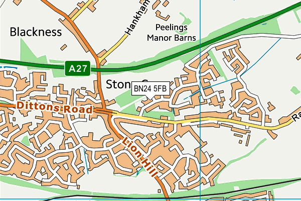 BN24 5FB map - OS VectorMap District (Ordnance Survey)