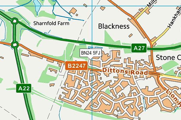 BN24 5FJ map - OS VectorMap District (Ordnance Survey)