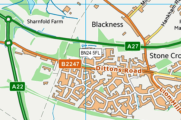 BN24 5FL map - OS VectorMap District (Ordnance Survey)