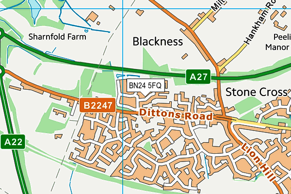 BN24 5FQ map - OS VectorMap District (Ordnance Survey)