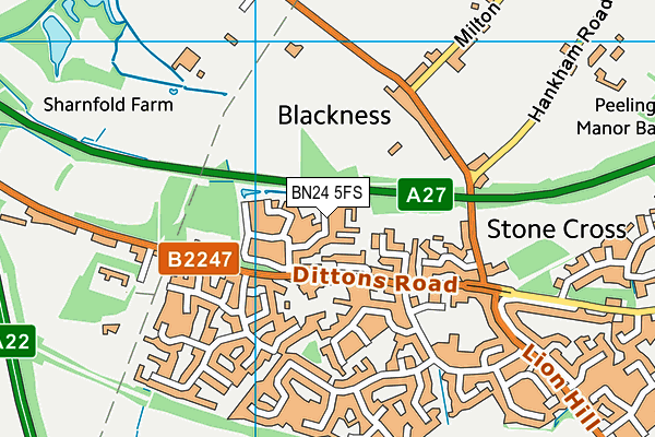 BN24 5FS map - OS VectorMap District (Ordnance Survey)