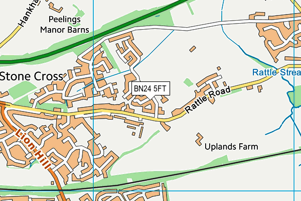 BN24 5FT map - OS VectorMap District (Ordnance Survey)