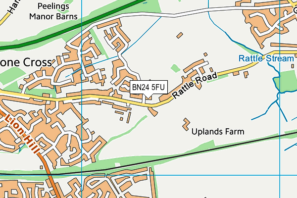 BN24 5FU map - OS VectorMap District (Ordnance Survey)