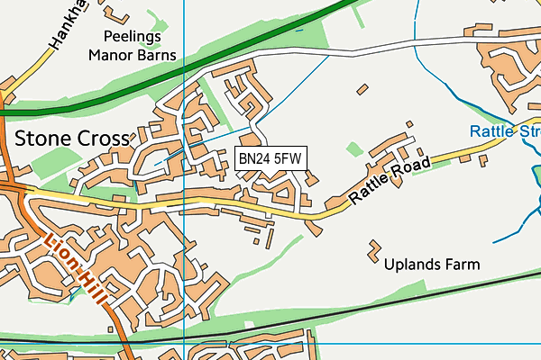 BN24 5FW map - OS VectorMap District (Ordnance Survey)