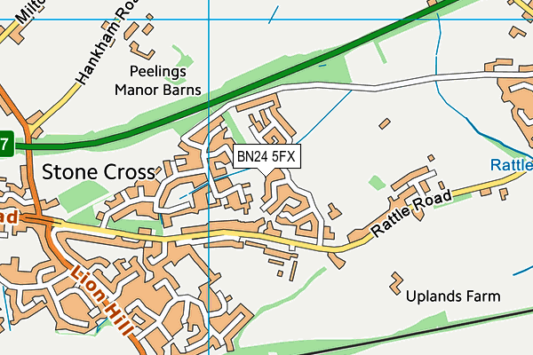 BN24 5FX map - OS VectorMap District (Ordnance Survey)