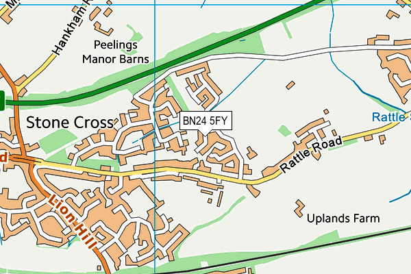 BN24 5FY map - OS VectorMap District (Ordnance Survey)