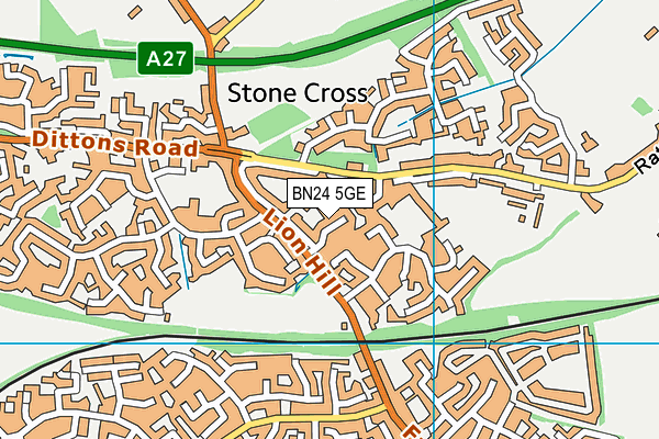 BN24 5GE map - OS VectorMap District (Ordnance Survey)