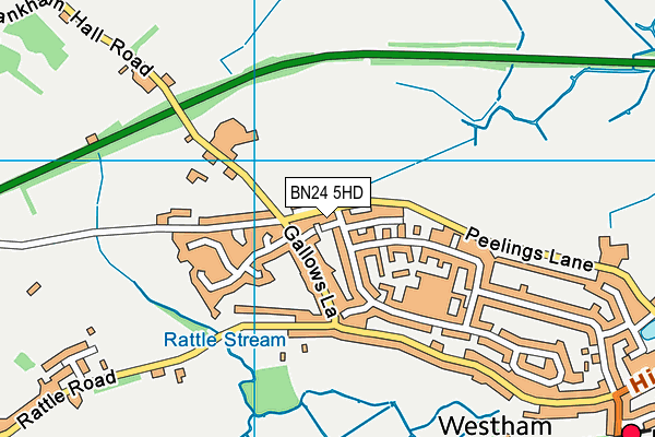 BN24 5HD map - OS VectorMap District (Ordnance Survey)