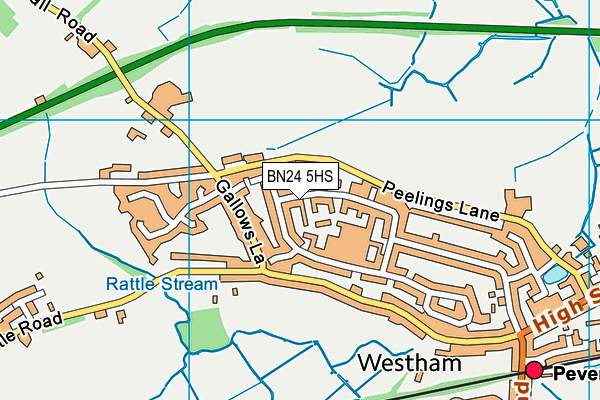 BN24 5HS map - OS VectorMap District (Ordnance Survey)
