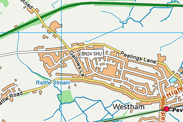 BN24 5HU map - OS VectorMap District (Ordnance Survey)