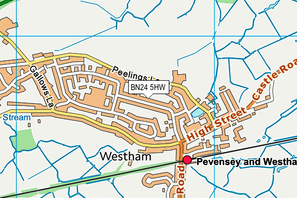 BN24 5HW map - OS VectorMap District (Ordnance Survey)