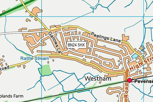 BN24 5HX map - OS VectorMap District (Ordnance Survey)
