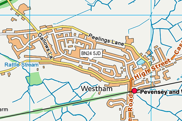 BN24 5JD map - OS VectorMap District (Ordnance Survey)