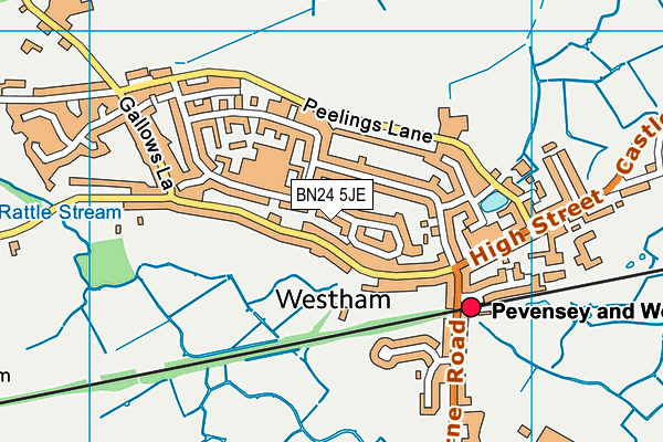 BN24 5JE map - OS VectorMap District (Ordnance Survey)