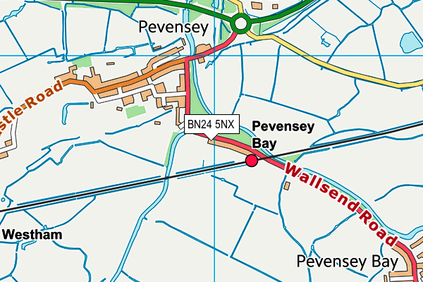 Wallsend Road Recreation Ground map (BN24 5NX) - OS VectorMap District (Ordnance Survey)