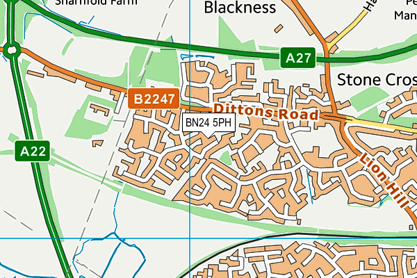 BN24 5PH map - OS VectorMap District (Ordnance Survey)