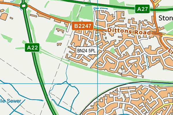 BN24 5PL map - OS VectorMap District (Ordnance Survey)