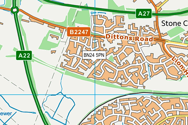 BN24 5PN map - OS VectorMap District (Ordnance Survey)