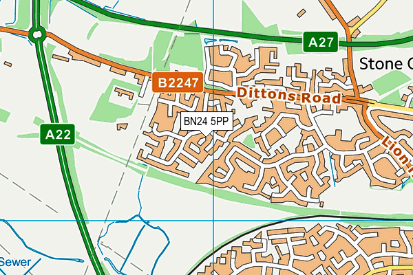 BN24 5PP map - OS VectorMap District (Ordnance Survey)