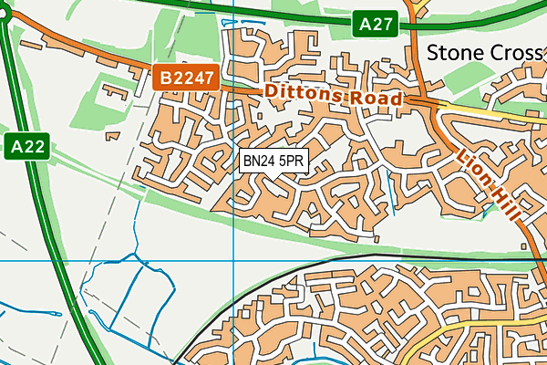 BN24 5PR map - OS VectorMap District (Ordnance Survey)
