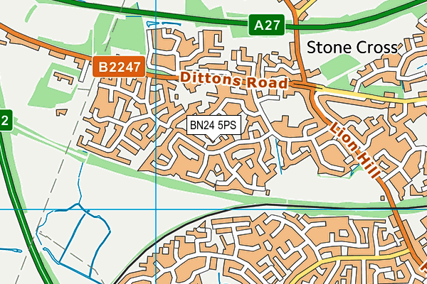 BN24 5PS map - OS VectorMap District (Ordnance Survey)