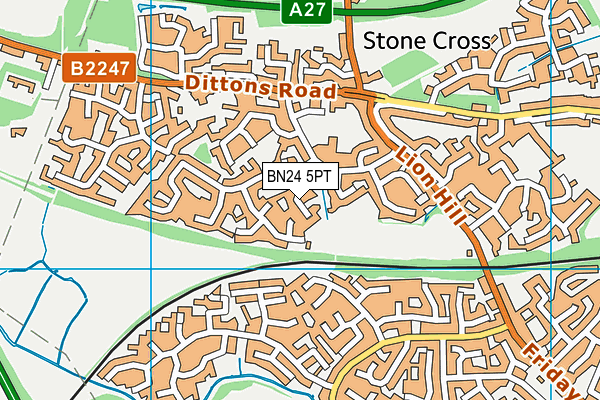 BN24 5PT map - OS VectorMap District (Ordnance Survey)
