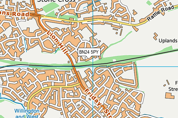 BN24 5PY map - OS VectorMap District (Ordnance Survey)