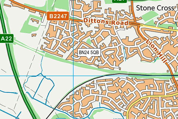 BN24 5QB map - OS VectorMap District (Ordnance Survey)