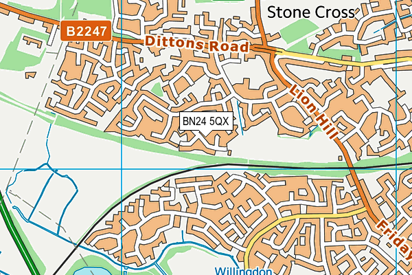 BN24 5QX map - OS VectorMap District (Ordnance Survey)