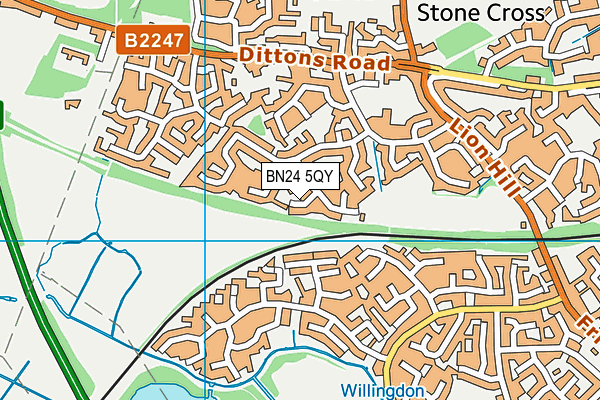 BN24 5QY map - OS VectorMap District (Ordnance Survey)