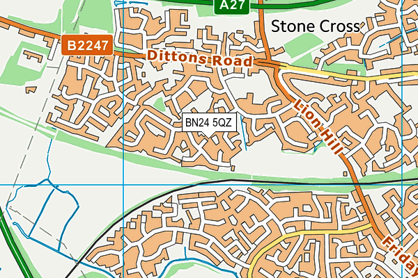 BN24 5QZ map - OS VectorMap District (Ordnance Survey)