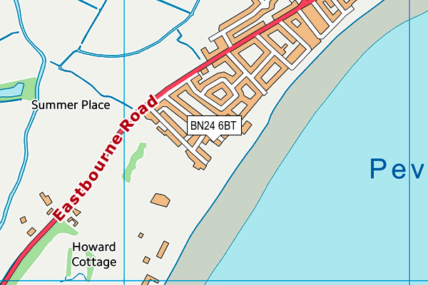BN24 6BT map - OS VectorMap District (Ordnance Survey)